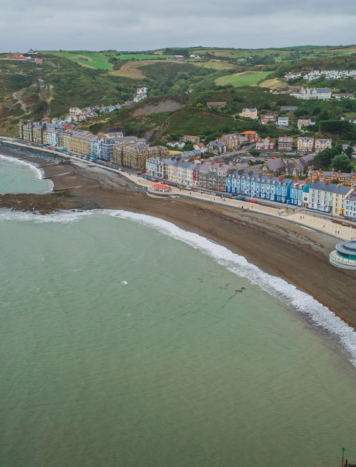 Golygfa o'r awyr o Aberystwyth 