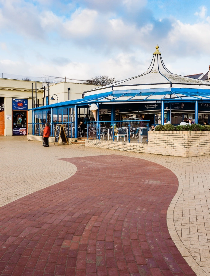Exterior of Marco's Coffee shop, Barry Island.
