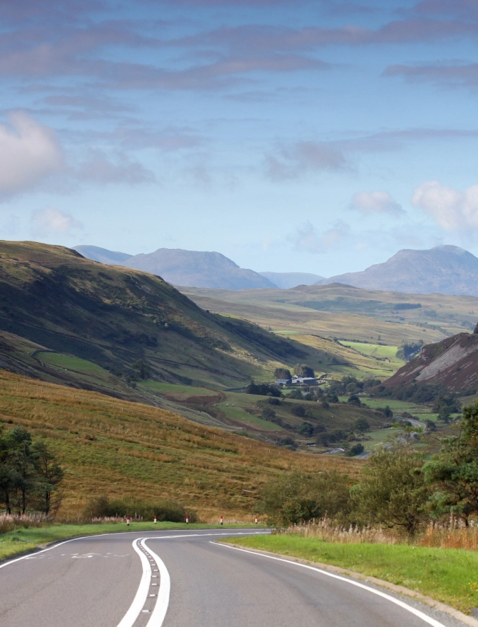 Y ffordd o'r Bala i Drawsfynydd