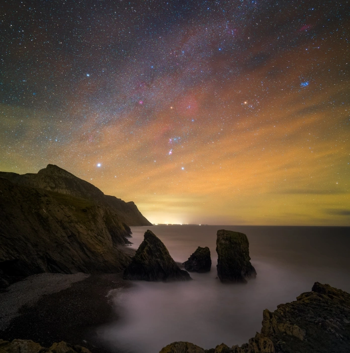 dark skies above coast.