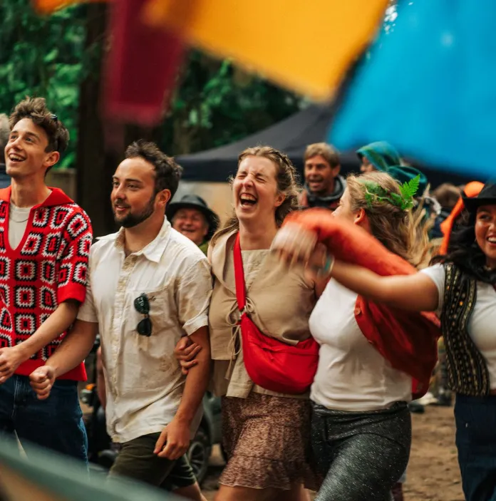 group of people at festival.