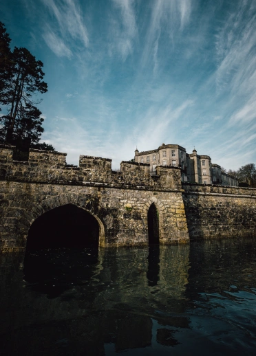 Country estate manor on the edge of the water