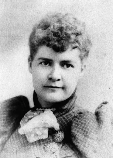Ffotograff du a gwyn o Martha Hughes Cannon.