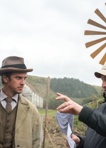 Gareth Evans directs crew on the set of Apostle