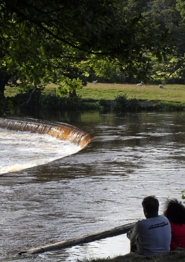 Rhaeadr fechan yn yr afon