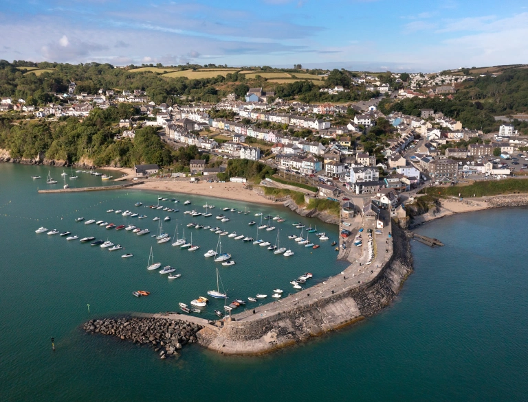 New Quay harbour from above.