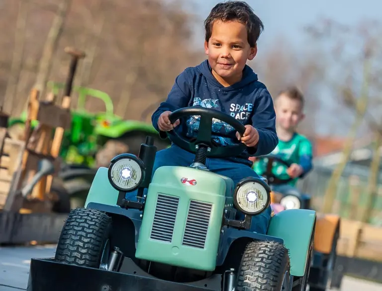 Bachgen ar cerbyd bach 