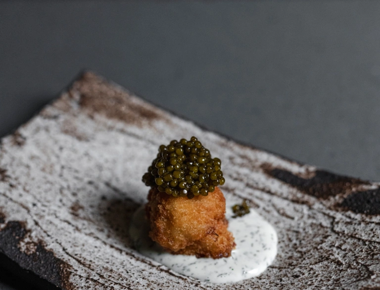 beautiful presented food on table.