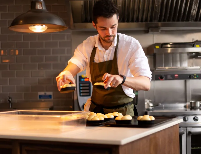 chef preparing food.