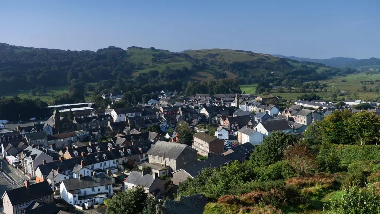 Machynlleth o’r awyr.