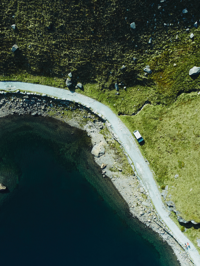 Llyn Llydaw, Eryri, o'r awyr