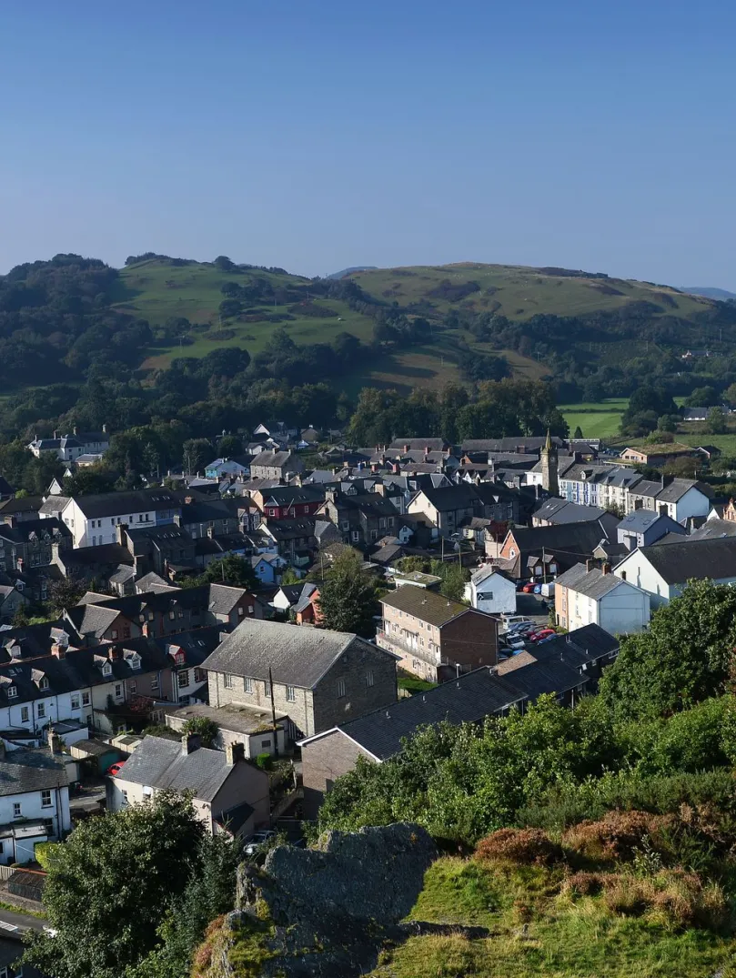 Machynlleth o’r awyr.