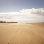 Traeth tywodlyd mawr, braf.